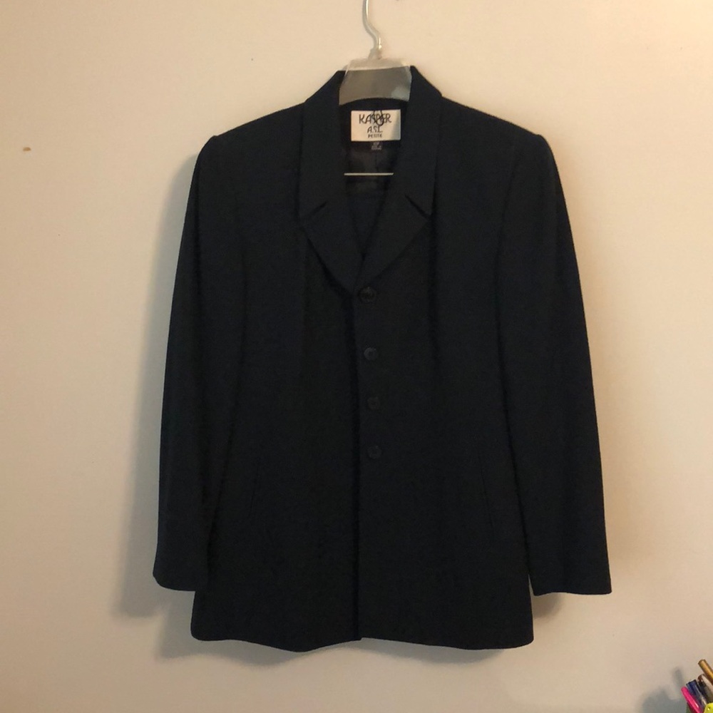 dark green skirt suit